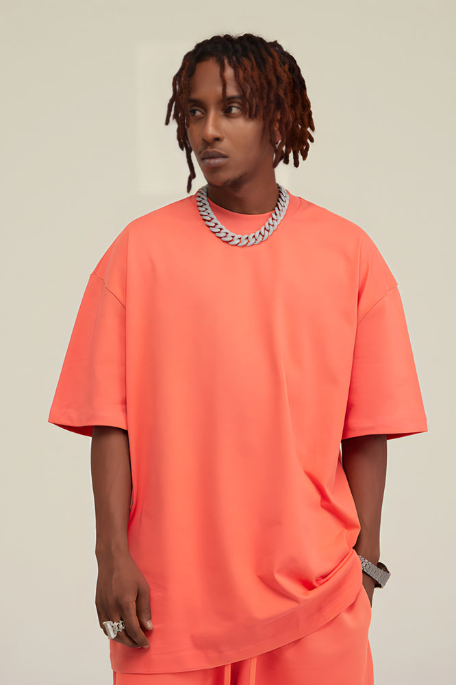 Oversized Cotton Solid Color Basic Tee - The Beluga Tee