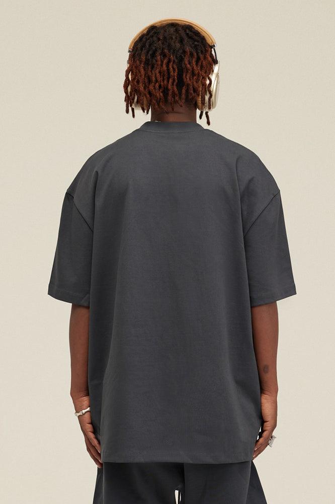 Oversized Sunset Afterglow Charcoal Gray Graphic Tee - The Beluga Tee