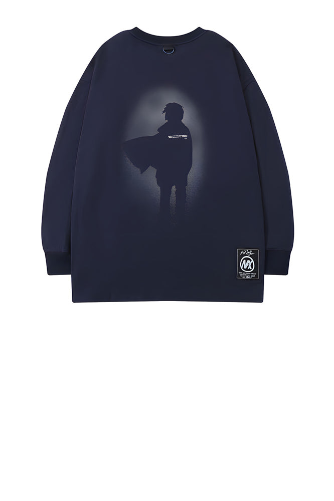 Oversized Abstract Shadow Black Graphic Sweatshirts - The Beluga Tee