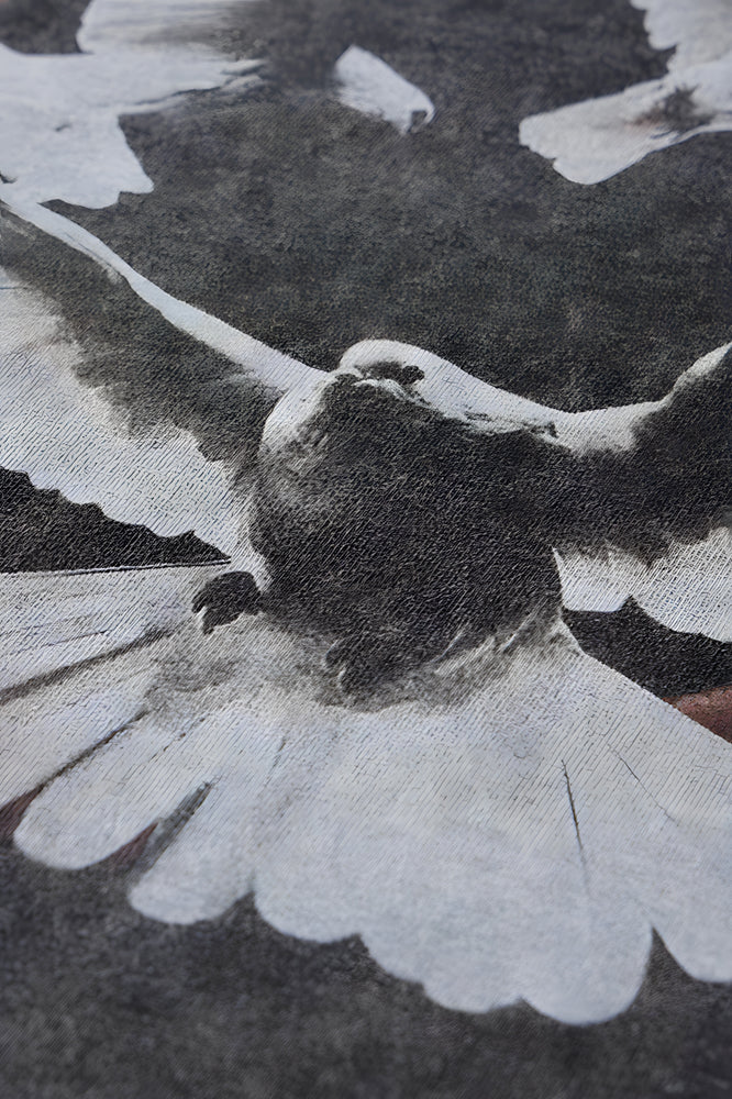 Oversized Dove Of Peace Black Graphic Tee - The Beluga Tee