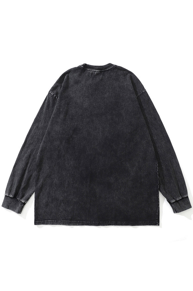 Oversize Hip Hop Rapper Black Graphic Sweatshirt - The Beluga Tee