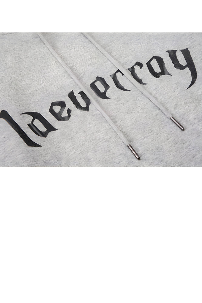 Plus Fleece Creative Letter Black Graphic hoodie - The Beluga Tee