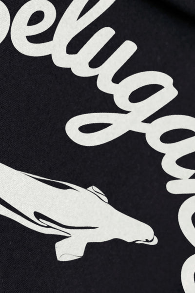 Black Print beluga whale Sweatshirt Graphic Pullover