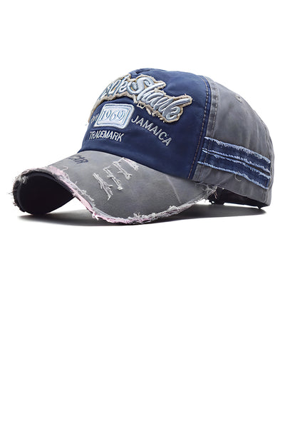 Relaxed Embroidered Distressed Baseball Cap - The Beluga Tee