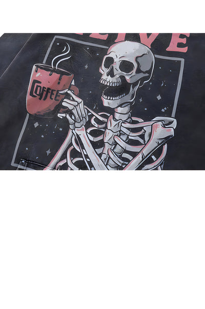 Relaxed Punk Skull Black Graphic hoodie - The Beluga Tee