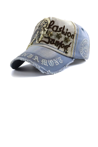 Embroidery Willow Stud Casual Frayed Baseball Cap - The Beluga Tee