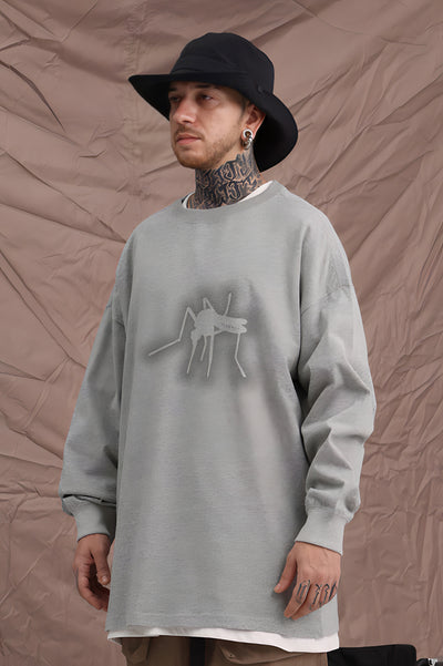 Oversized Spider Black Graphic Sweatshirts - The Beluga Tee