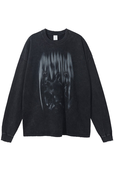 Oversized Abstract Black Graphic Sweatshirts - The Beluga Tee