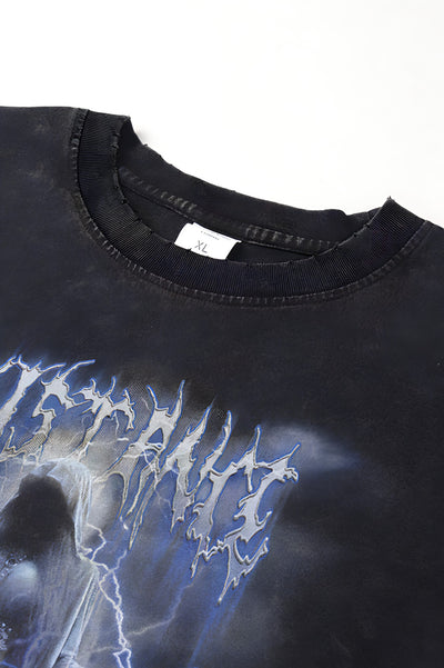 Oversized Character Diablo Black Graphic Sweatshirts - The Beluga Tee