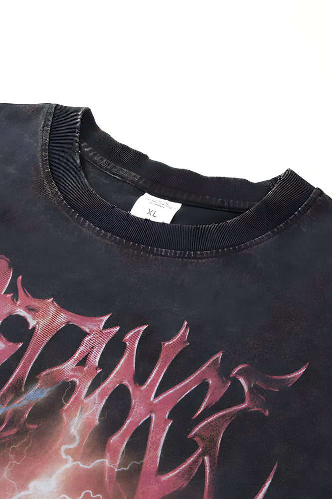 Oversized Lightning Black Graphic Sweatshirts - The Beluga Tee