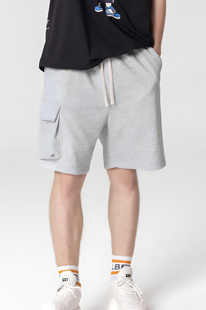 Black Cotton Shorts Oversized Pockets - The Beluga Tee