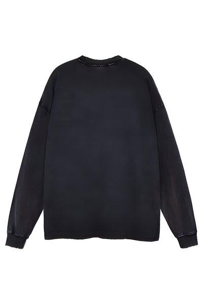 Black Print beluga whale Sweatshirt Graphic Pullover